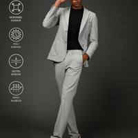 Açık Gri Techno-Line 7 Drop Super Slim Fit Eksra Dar Kesim Takım Elbise