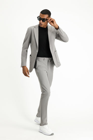 Açık Füme Techno-Line Super Slim Fit Ekstra Dar Kesim Klasik Takım Elbise