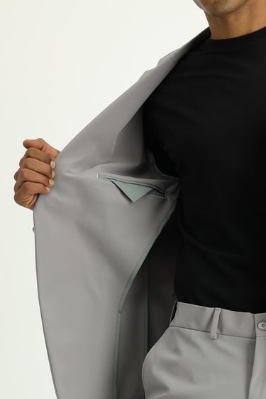 Açık Füme Techno-Line Super Slim Fit Ekstra Dar Kesim Klasik Takım Elbise