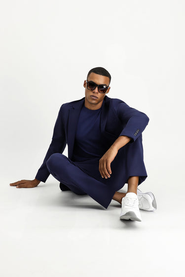 Orta Lacivert Techno-Line Super Slim Fit Ekstra Dar Kesim Klasik Takım Elbise