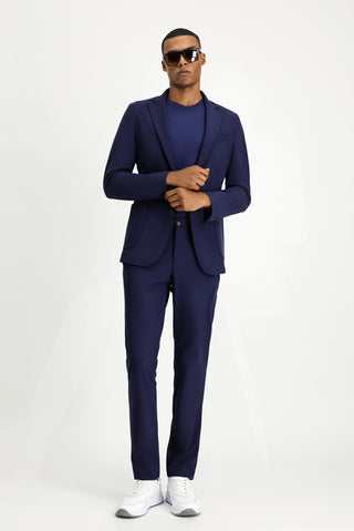 Orta Lacivert Techno-Line 7 Drop Super Slim Fit Eksra Dar Kesim Takım Elbise