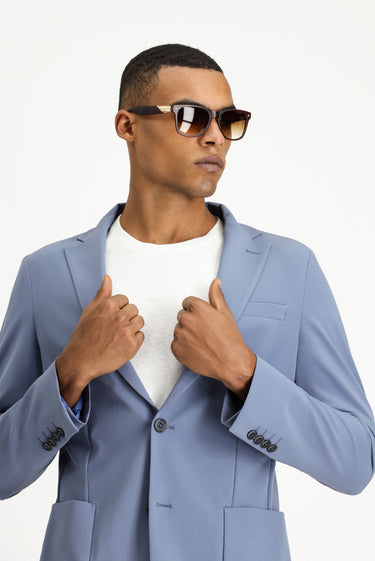 Koyu Mavi  Techno-Line Super Slim Fit Ekstra Dar Kesim Klasik Takım Elbise