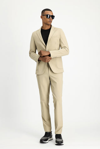 Orta Bej Techno-Line 7 Drop Super Slim Fit Eksra Dar Kesim Takım Elbise