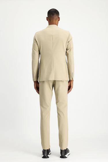 Orta Bej Techno-Line Super Slim Fit Ekstra Dar Kesim Klasik Takım Elbise