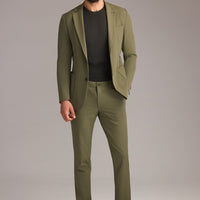Orta Haki Techno-Line Super Slim Fit Ekstra Dar Kesim Klasik Takım Elbise