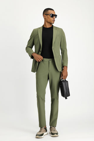 Orta Haki Techno-Line 7 Drop Super Slim Fit Eksra Dar Kesim Takım Elbise
