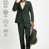 Koyu Yeşil Techno-Line Super Slim Fit Ekstra Dar Kesim Klasik Takım Elbise