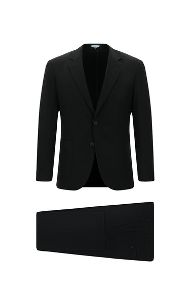 Siyah Techno-Line Slim Fit Dar Kesim Likralı Takım Elbise