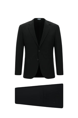 Siyah Techno-Line 7 Drop Slim Fit Dar Kesim Likralı Takım Elbise