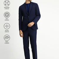 Koyu Lacivert Techno-Line 7 Drop Slim Fit Dar Kesim Likralı Takım Elbise