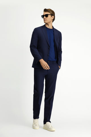 Koyu Lacivert Techno-Line 7 Drop Slim Fit Dar Kesim Likralı Takım Elbise
