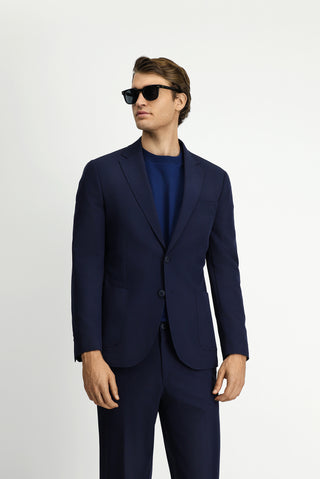 Koyu Lacivert Techno-Line 7 Drop Slim Fit Dar Kesim Likralı Takım Elbise