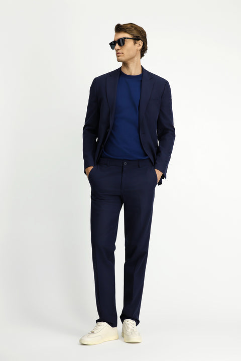 Koyu Lacivert Techno-Line 7 Drop Slim Fit Dar Kesim Likralı Takım Elbise