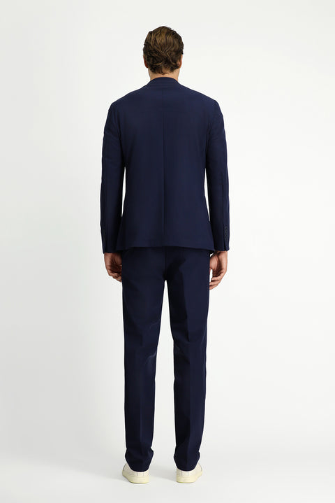Koyu Lacivert Techno-Line 7 Drop Slim Fit Dar Kesim Likralı Takım Elbise