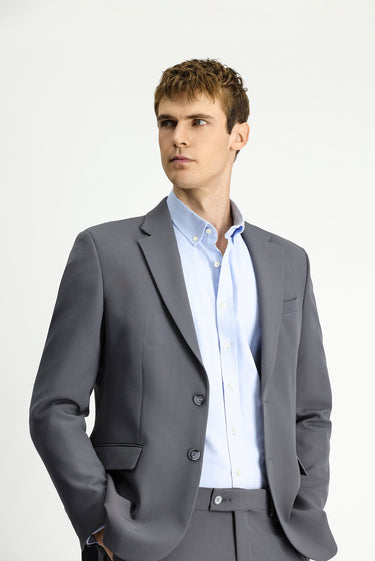 Koyu Antrasit Slim Fit Dar Kesim Klasik Takım Elbise