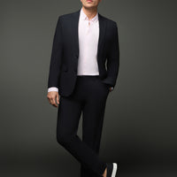 Koyu Lacivert Super Slim Fit Ekstra Dar Kesim Klasik Takım Elbise