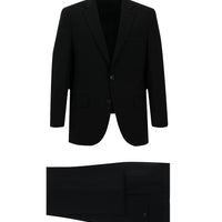 Siyah Slim Fit Dar Kesim Yünlü Klasik Takım Elbise