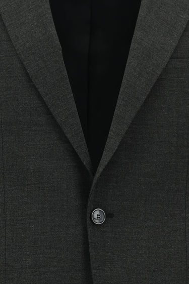 Koyu Füme Slim Fit Dar Kesim Yünlü Klasik Takım Elbise