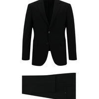Siyah Slim Fit Dar Kesim Yünlü Klasik Takım Elbise