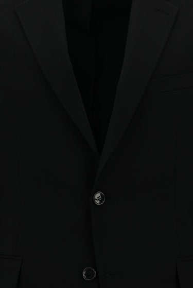 Siyah Slim Fit Dar Kesim Yünlü Klasik Takım Elbise