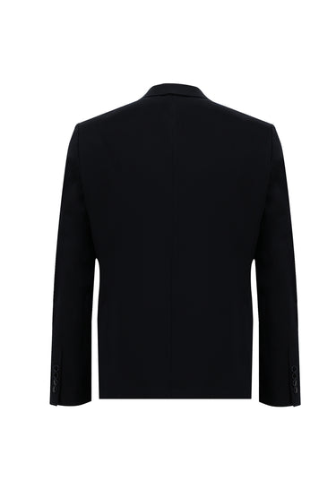 Siyah Lacivert Slim Fit Dar Kesim Yünlü Klasik Takım Elbise