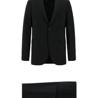 Siyah Slim Fit Dar Kesim Yünlü Klasik Takım Elbise