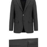 Koyu Füme Relaxed Fit Rahat Kesim Yünlü Klasik Takım Elbise