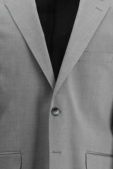 Orta Gri Slim Fit Dar Kesim Yünlü Klasik Takım Elbise