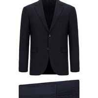 Koyu Lacivert 7 Drop Slim Fit Dar Kesim Yünlü Takım Elbise