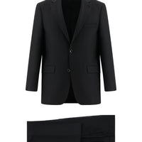 Siyah 4 Drop Relaxed Fit Rahat Kesim Yünlü Takım Elbise