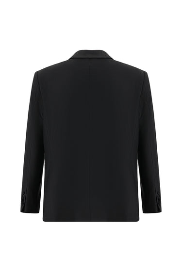 Siyah Relaxed Fit Rahat Kesim Yünlü Klasik Takım Elbise