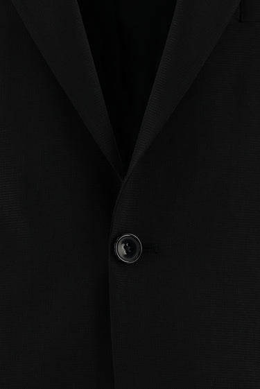 Siyah Relaxed Fit Rahat Kesim Yünlü Klasik Takım Elbise