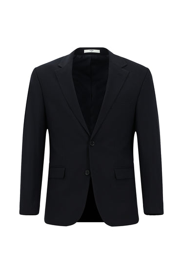 Koyu Lacivert Slim Fit Dar Kesim Yünlü Klasik Takım Elbise