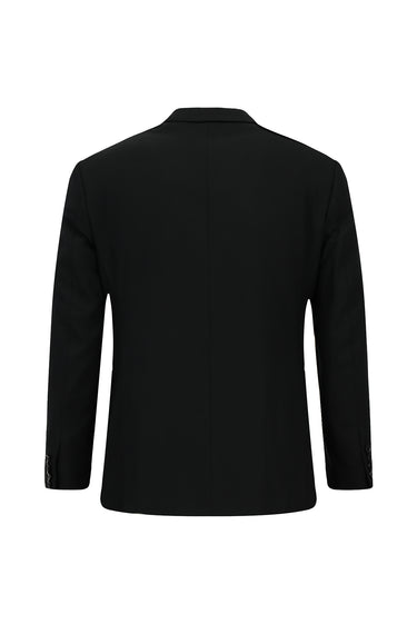 Siyah Super Slim Fit Ekstra Dar Kesim Yünlü Klasik Takım Elbise