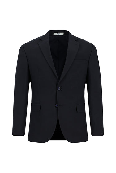 Koyu Lacivert Slim Fit Dar Kesim Yünlü Klasik Takım Elbise