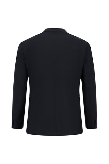 Koyu Lacivert Slim Fit Dar Kesim Yünlü Klasik Takım Elbise