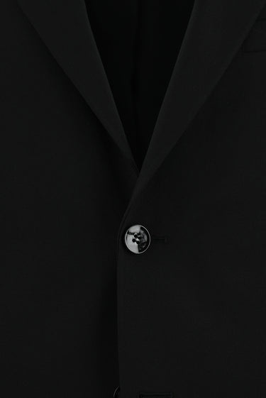 Siyah Slim Fit Dar Kesim Yünlü Klasik Takım Elbise