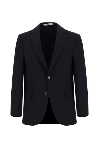 Koyu Lacivert Slim Fit Dar Kesim Yünlü Klasik Takım Elbise