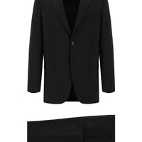 Siyah 4 Drop Relaxed Fit Rahat Kesim Yünlü Takım Elbise
