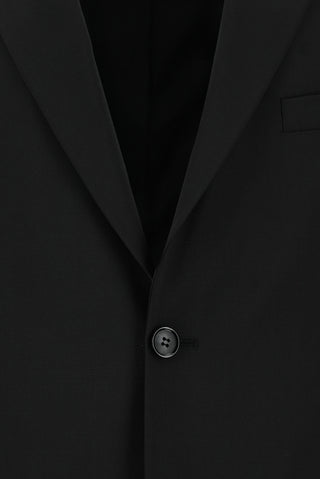 Siyah 4 Drop Relaxed Fit Rahat Kesim Yünlü Takım Elbise