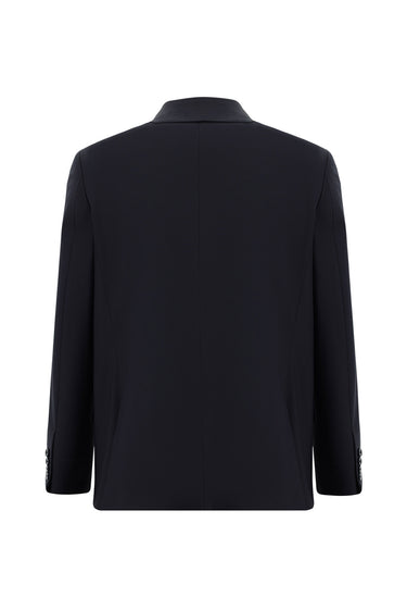 Koyu Lacivert Relaxed Fit Rahat Kesim Yünlü Klasik Takım Elbise