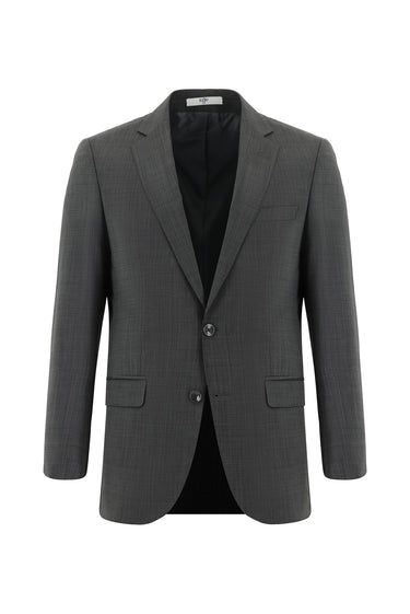 Orta Antrasit Regular Fit Yünlü Klasik Takım Elbise