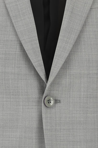 Orta Gri Slim Fit Dar Kesim Yünlü Klasik Takım Elbise