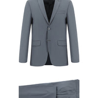 Koyu Füme Super Slim Fit Ekstra Dar Kesim Yünlü Klasik Takım Elbise
