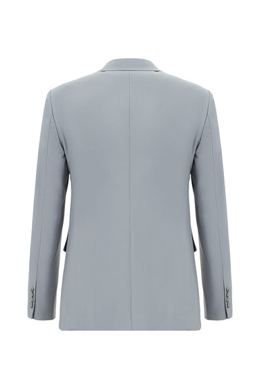 Açık Gri Super Slim Fit Ekstra Dar Kesim Yünlü Klasik Takım Elbise