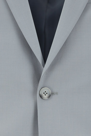 Açık Gri Super Slim Fit Ekstra Dar Kesim Yünlü Klasik Takım Elbise