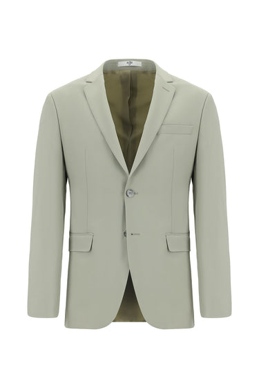 Yağ Yeşili-Olive Relaxed Fit Rahat Kesim Yünlü Klasik Takım Elbise