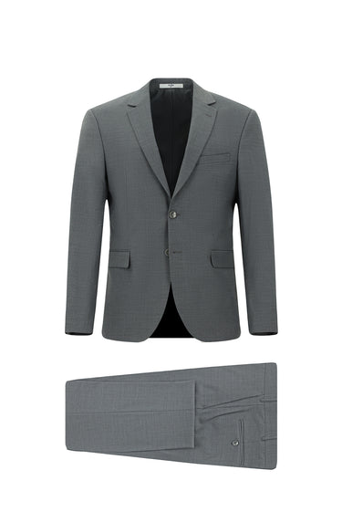 Açık Füme Regular Fit Yünlü Klasik Takım Elbise