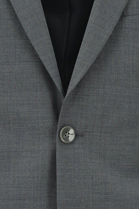 Light Gray 6-Drop Regular Fit Standard Cut Mono-Neck Wool Suit
