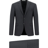 Orta Füme Super Slim Fit Ekstra Dar Kesim Yünlü Klasik Takım Elbise